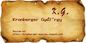 Kronberger György névjegykártya